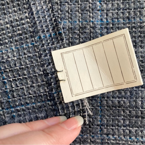 Vintage fabric 1 yard wool blend tweed suiting blue gray 70s luxury - Picture 4 of 8